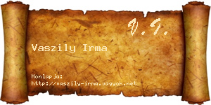 Vaszily Irma névjegykártya